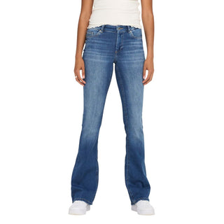 Blue Cotton Bootcut Jeans