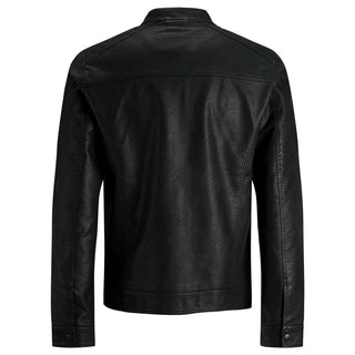 Black Polyamide Leather Jacket