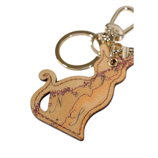 Beige Leather Keychain