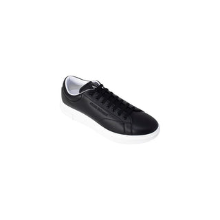 Black Leather Low Top Sneakers
