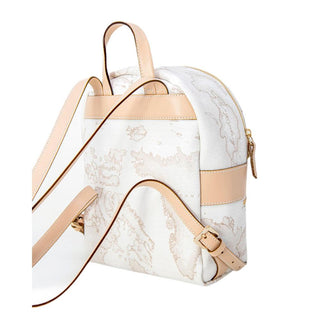 White Artificial Leather Backpack