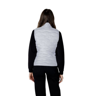 White Polyester Sleeveless Jacket