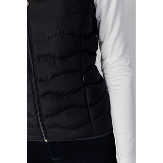 Black Polyester Sleeveless Jacket