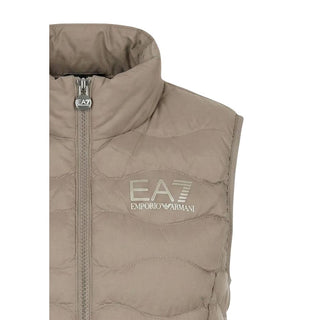 Beige Polyester Sleeveless Jacket