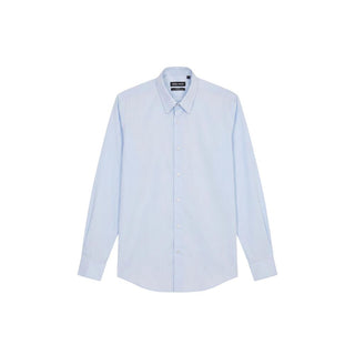 Blue Cotton Dress Shirt