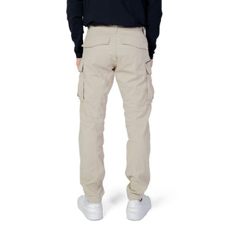 Beige Cotton Cargo Pants