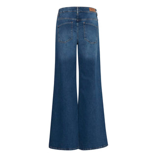 Blue Cotton Bootcut Jeans
