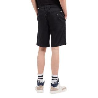 Black Cotton Bermuda Shorts