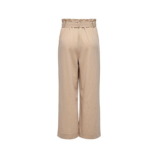 Beige Viscose Casual Pants