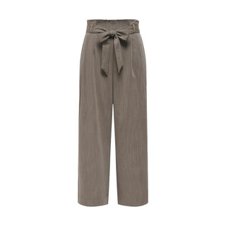 Beige Viscose Casual Pants
