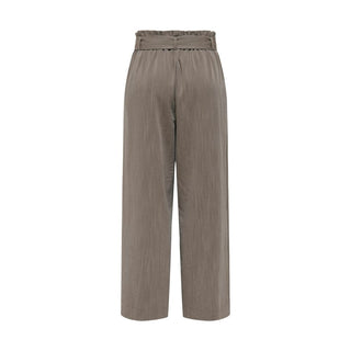 Beige Viscose Casual Pants