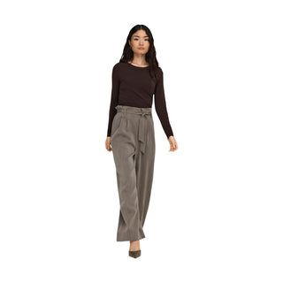 Beige Viscose Casual Pants