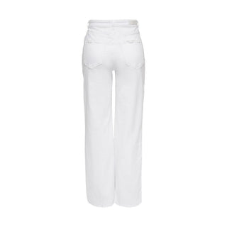 White Cotton Relaxed Fit Jeans