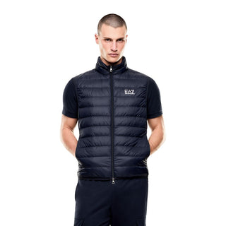 Blue Polyamide Sleeveless Jacket