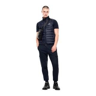 Blue Polyamide Sleeveless Jacket