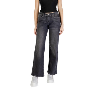 Black Cotton Bootcut Jeans