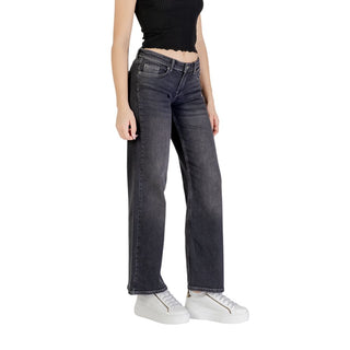 Black Cotton Bootcut Jeans
