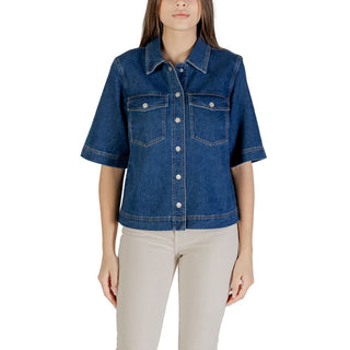 Blue Cotton Shortsleeve Shirt