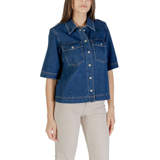 Blue Cotton Shortsleeve Shirt