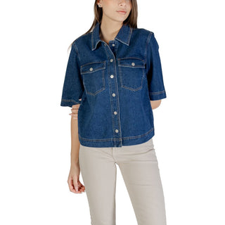 Blue Cotton Shortsleeve Shirt