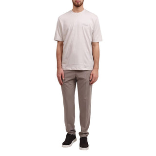 Beige Lyocell Casual Pants