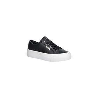 Black Leather Low Top Sneakers