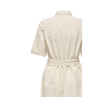 Beige Cotton Long Dress