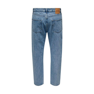 Light Blue Cotton Relaxed Fit Jeans
