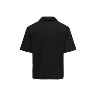 Black Cotton Shortsleeve Shirt