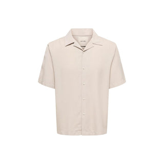 Beige Tencel Shortsleeve Shirt