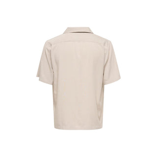 Beige Tencel Shortsleeve Shirt