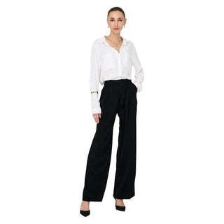 Black Viscose Casual Pants