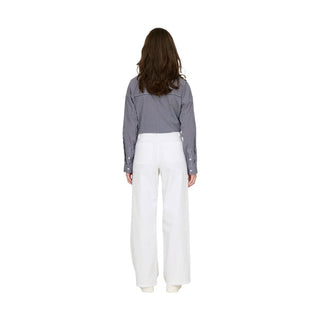 White Cotton Flared Pants