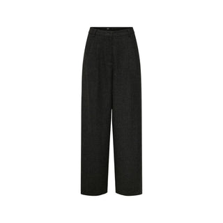 Black Polyester Flared Pants
