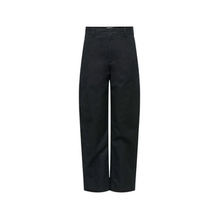 Black Cotton Casual Pants