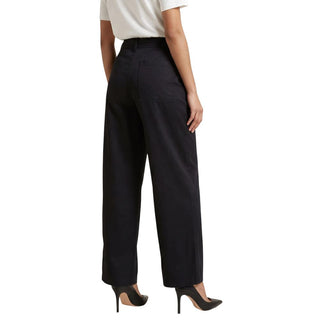 Black Cotton Casual Pants