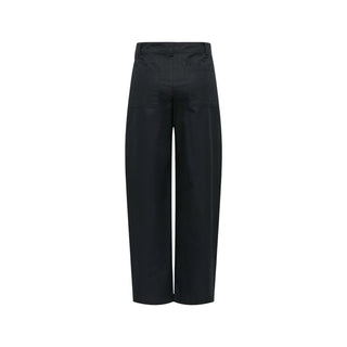 Black Cotton Casual Pants