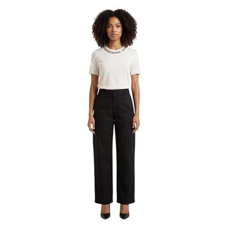 Black Cotton Casual Pants