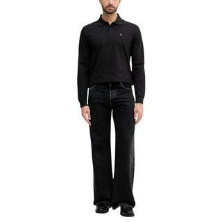 Black Cotton Long Sleeve T-Shirt