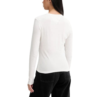 Cream Recycled Cotton Long Sleeve T-Shirt