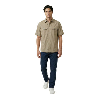 Beige Cotton Shortsleeve Shirt