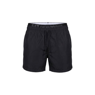 Black Polyester Swim Shorts
