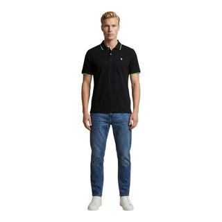 Black Cotton Polo Shirt