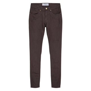 Brown Cotton Skinny Jeans