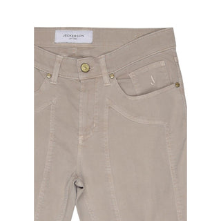 Beige Cotton Skinny Jeans