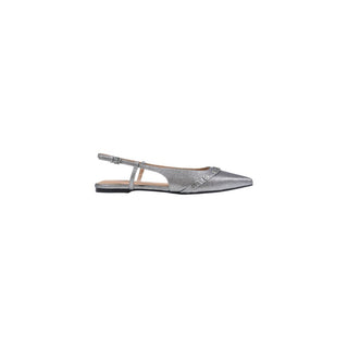 Gray Polyester Platform Pumps