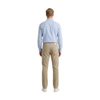 Beige Cotton Skinny Pants