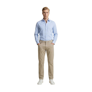 Beige Cotton Skinny Pants