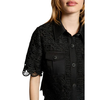 Black Polyester Shortsleeve Shirt