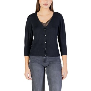 Black Polyester Cardigan